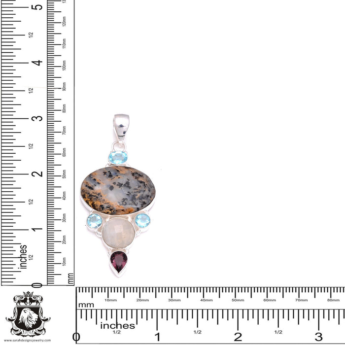 Dendritic Opal Pendant & Chain P8009
