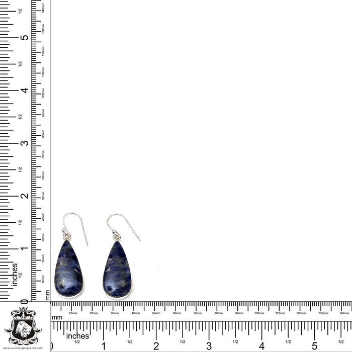 Sodalite 925 SOLID Sterling Silver Hook Dangle Earrings E453