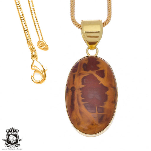 Noreena Jasper 24K Gold Plated Pendant  GPH938