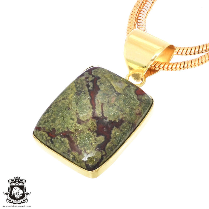 Dragon Blood Jasper 24K Gold Plated Pendant  GPH712