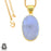 Blue Lace Agate 24K Gold Plated Pendant 3mm Snake Chain GPH1498