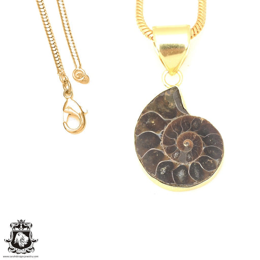 Ammonite 24K Gold Plated Pendant  GPH674