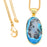 Blue Dendritic Opal 24K Gold Plated Pendant  GPH1541