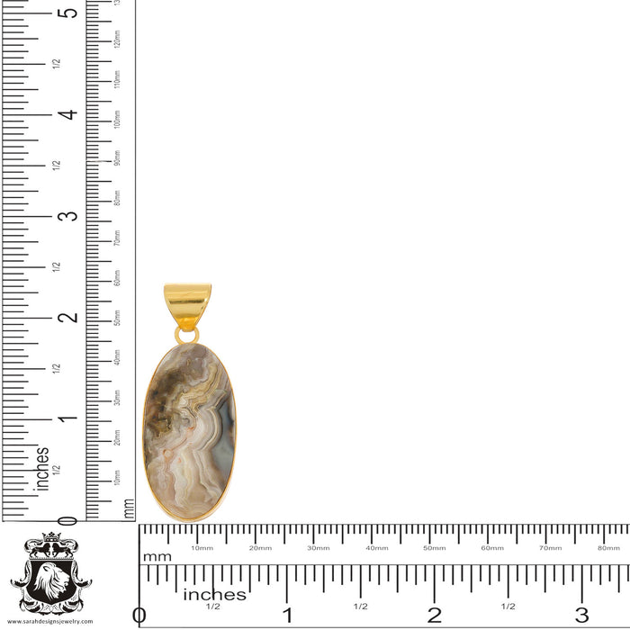 Crazy Lace Agate 24K Gold Plated Pendant  GPH1253