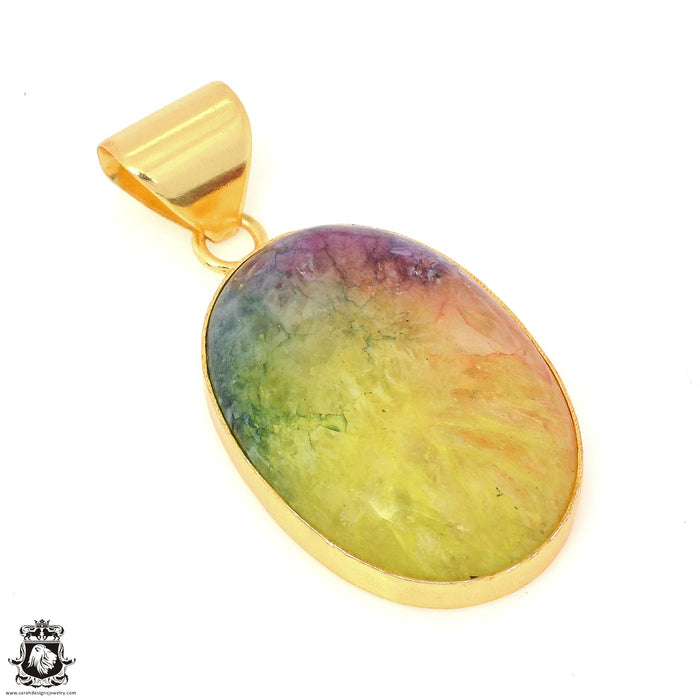 Rainbow Stalactite 24K Gold Plated Pendant  GPH1149