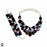 Genuine Amethyst Blue Topaz Necklace Bracelet SET968