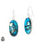 Turquoise Apatite Matrix 925 SOLID Sterling Silver Hook Dangle Earrings E373