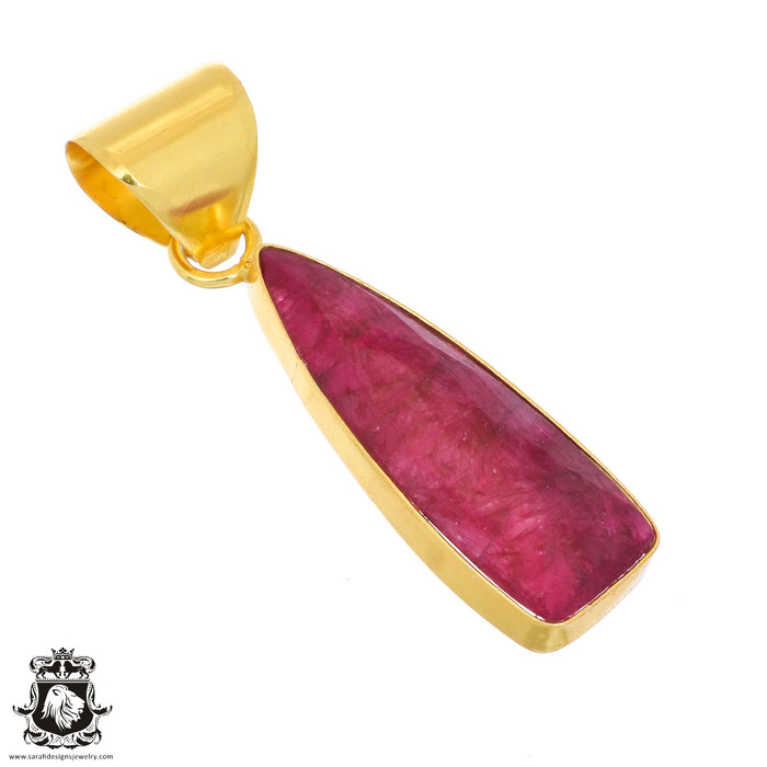 Ceylon Ruby 24K Gold Plated Pendant  GPH1263