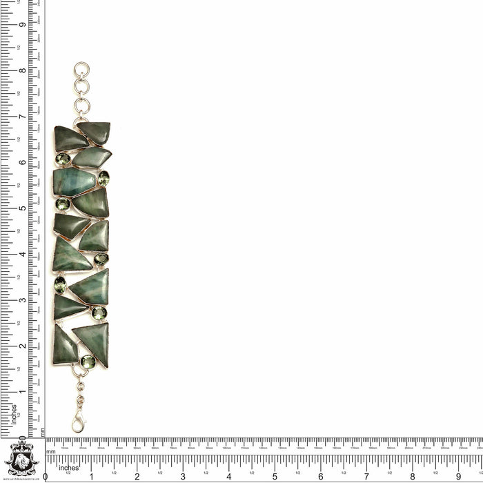 Genuine Aquamarine Prasiolite Necklace Bracelet SET948