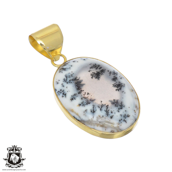 Dendritic Opal 24K Gold Plated Pendant  GPH842