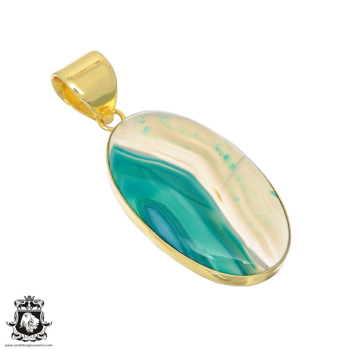 Banded Agate 24K Gold Plated Pendant  GPH845