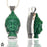 3.5 Inch Composite Jade Buddha Head Carving Silver Pendant & Chain P8436