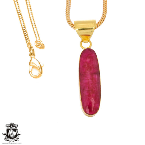 Ceylon Ruby 24K Gold Plated Pendant  GPH1270