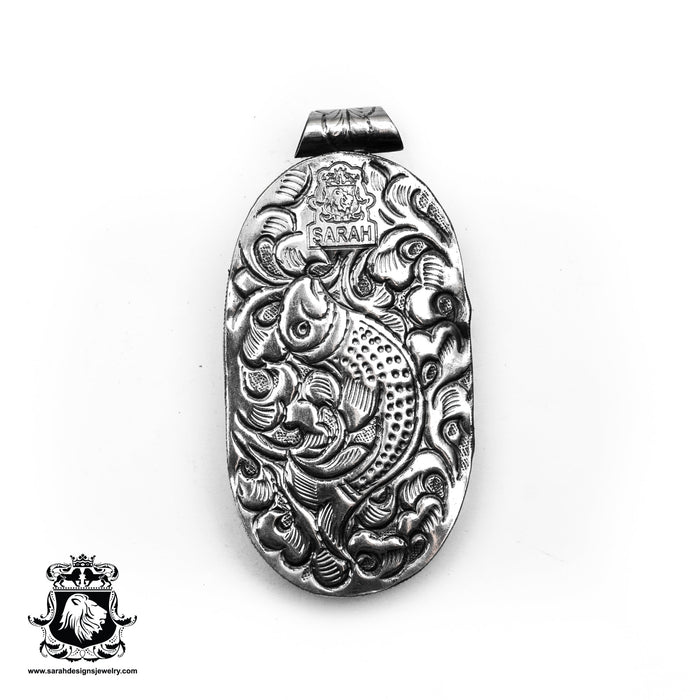 Eagle Pouncing on Prey  Carving Silver Pendant & Chain N347