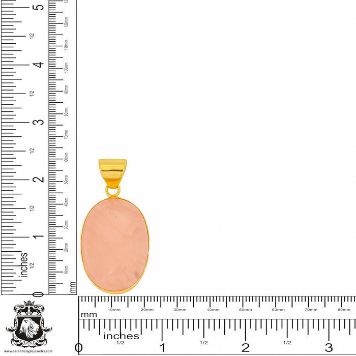 Rose Quartz 24K Gold Plated Pendant  GPH967