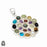 Multi Gemstone Pendant & Chain P8542