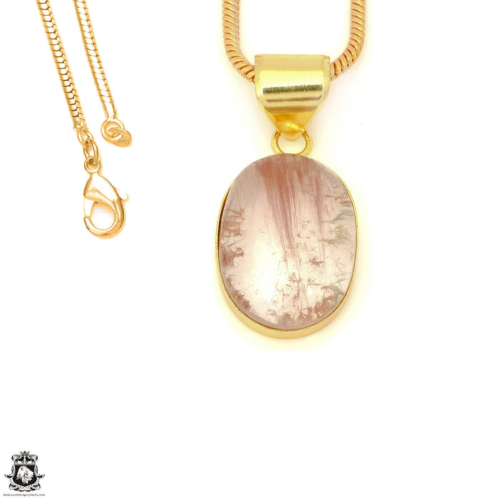 Rutile Quartz 24K Gold Plated Pendant  GPH1567