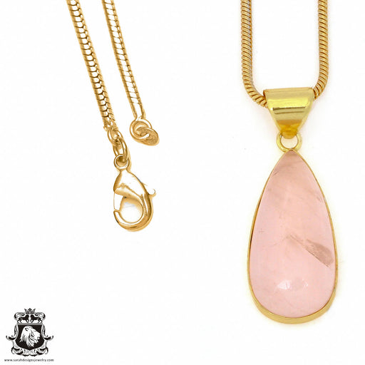 Rose Quartz 24K Gold Plated Pendant  GPH974