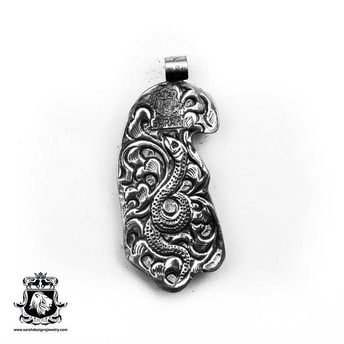 Proud Eagle  Carving Silver Pendant & Chain N451