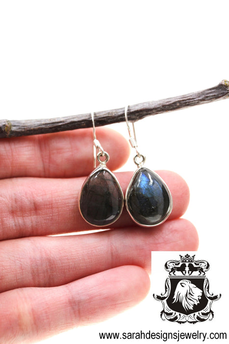 Canadian Labradorite 925 SOLID Sterling Silver Earrings E82