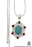 Turquoise Coral Pendant 4mm Snake Chain P4469
