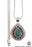 Tibetan Turquoise Coral Pendant & Chain P4473