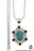 Turquoise Coral Pendant & Chain P4478