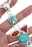 Turquoise Coral Pendant & Chain P4498