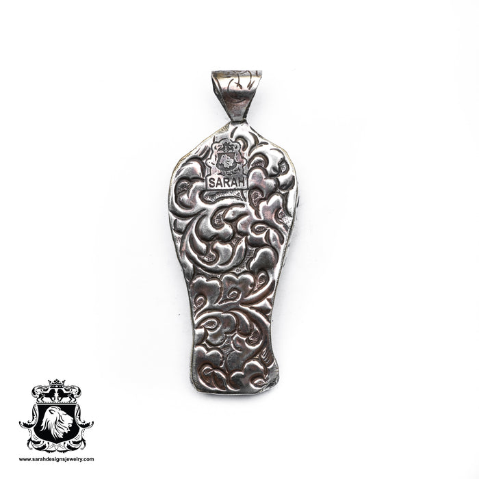 Trampling Elephant  Carving Silver Pendant & Chain N276