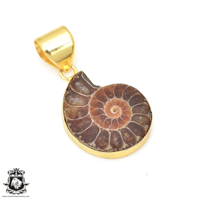 Ammonite 24K Gold Plated Pendant  GPH670