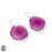 Hot Pink Stalactite 925 SOLID Sterling Silver Hook Dangle Earrings E467