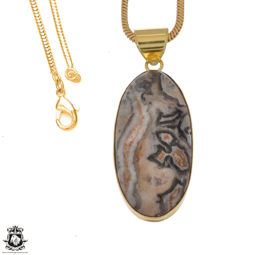 Porcelain Jasper 24K Gold Plated Pendant  GPH1087