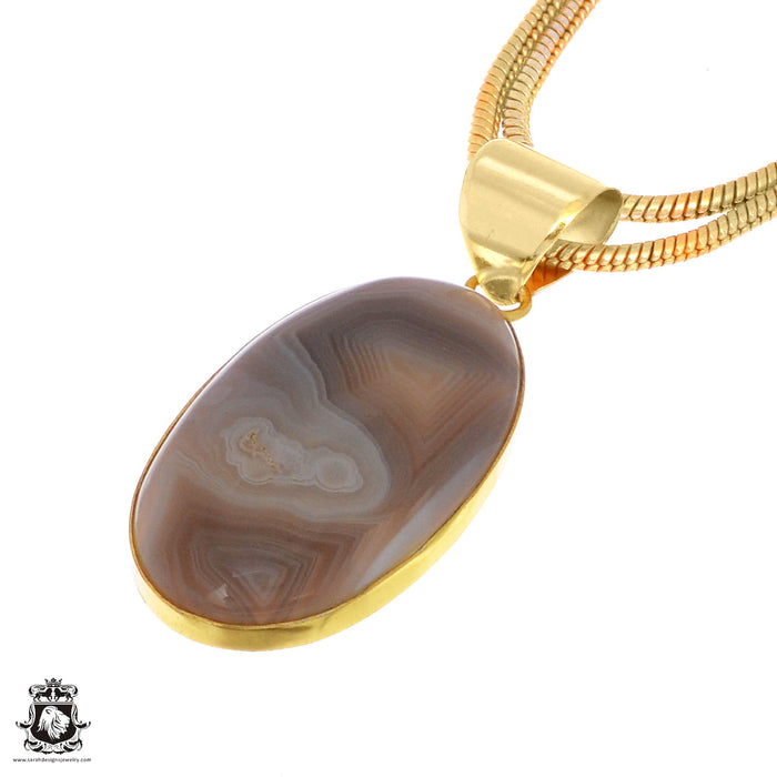 Sardonyx 24K Gold Plated Pendant  GPH1034