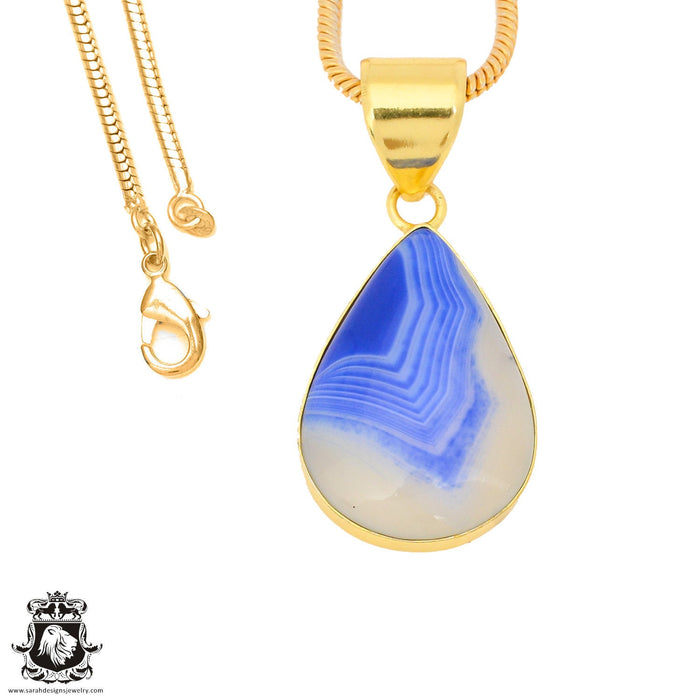 Ocean Agate 24K Gold Plated Pendant  GPH1439