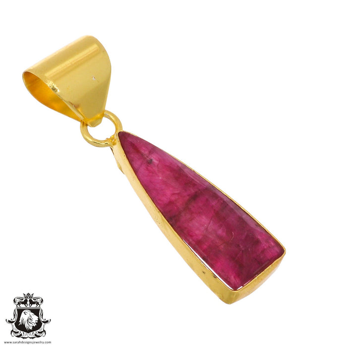 Ceylon Ruby 24K Gold Plated Pendant  GPH1273