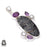 Orthoceras Fossil Amethyst Pendant 4mm Snake Chain P7829