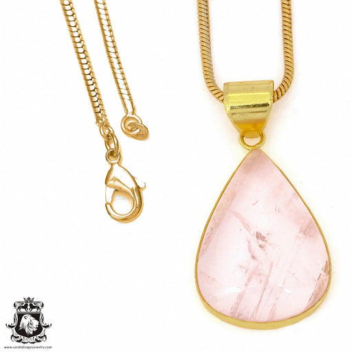 Rose Quartz 24K Gold Plated Pendant  GPH969