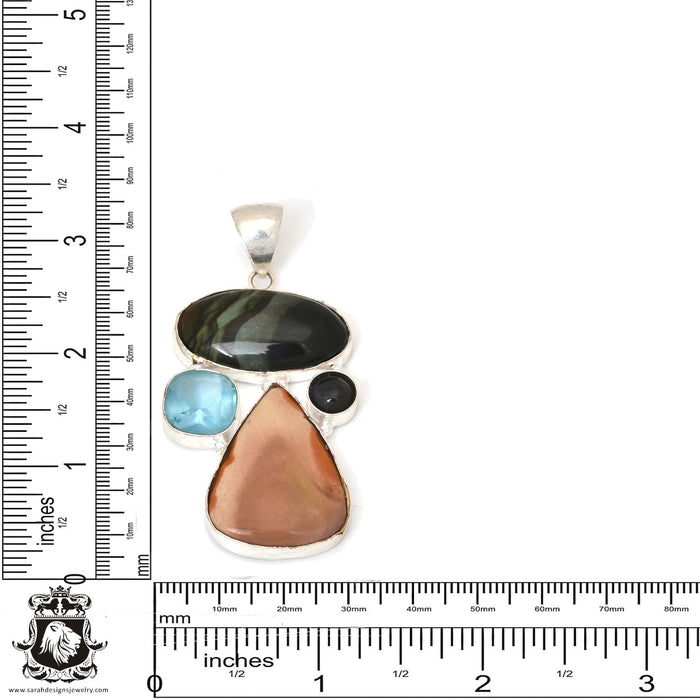 Banded Agate Mookaite Pendant & Chain P7420