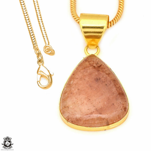 Strawberry Quartz 24K Gold Plated Pendant  GPH550