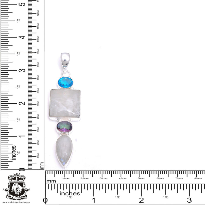 3.6 Inch Moonstone Pendant & Chain P7879