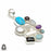 3 inch Turquoise Pearl Moonstone Pendant & Chain P8987