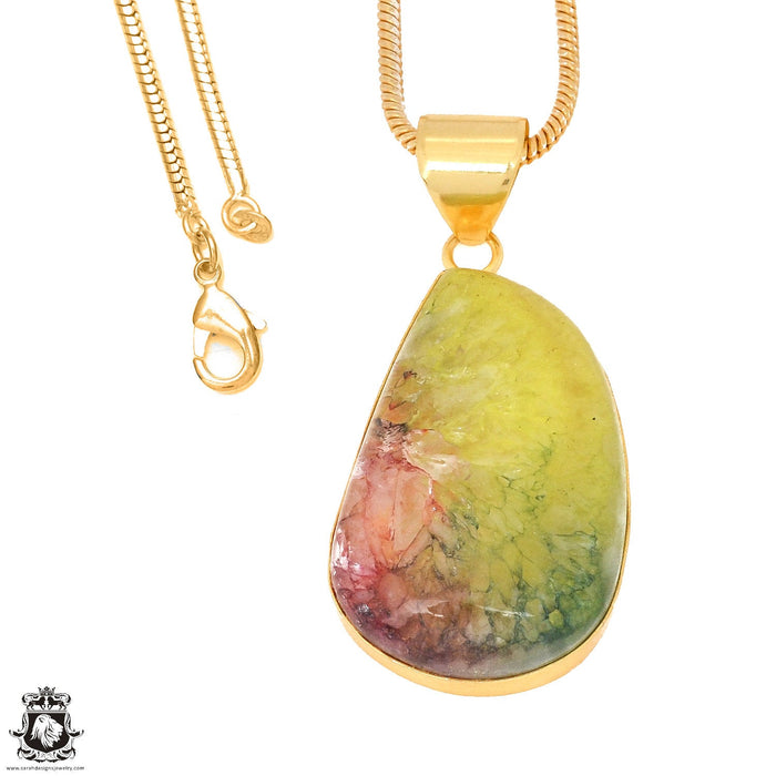 Rainbow Stalactite 24K Gold Plated Pendant  GPH1135