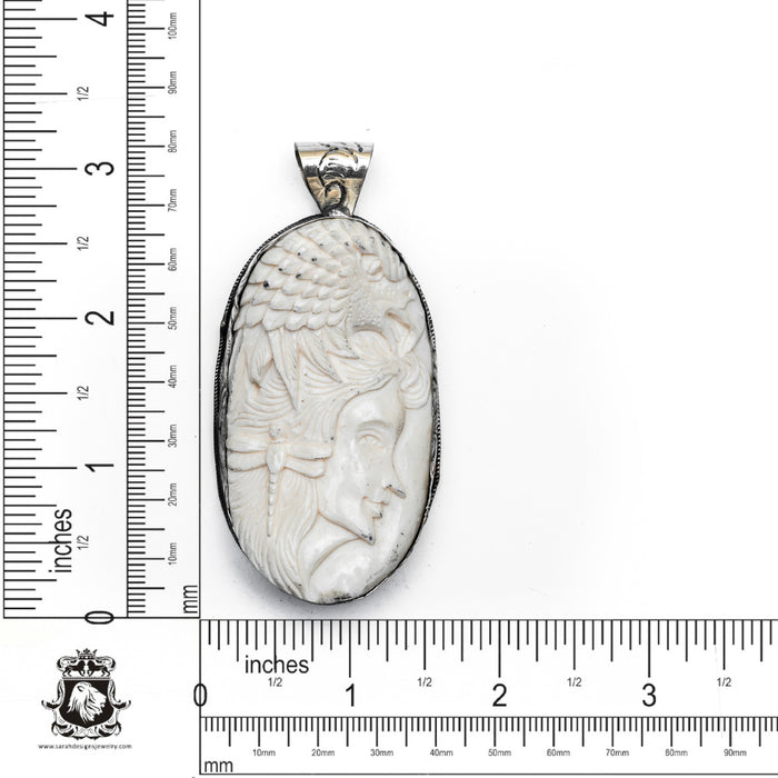 Eagle Woman Matilda Galpin  Carving Silver Pendant & Chain N351