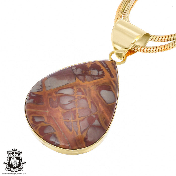 Noreena Jasper 24K Gold Plated Pendant  GPH944