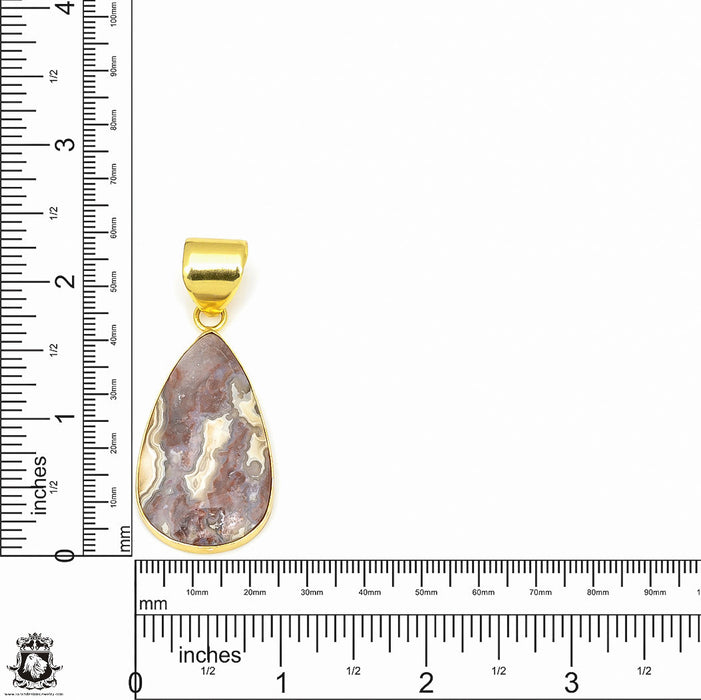Crazy Lace Agate 24K Gold Plated Pendant  GPH602