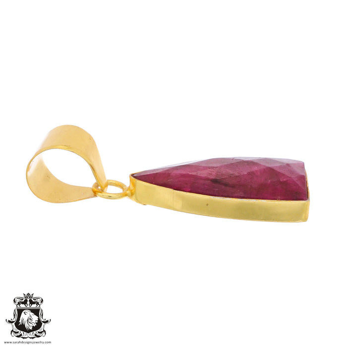 Ceylon Ruby 24K Gold Plated Pendant  GPH1264