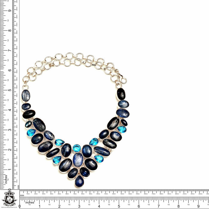 Genuine Kyanite Necklace Bracelet SET967