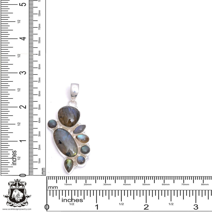 2.98 Inch Labradorite Pendant & Chain P7926