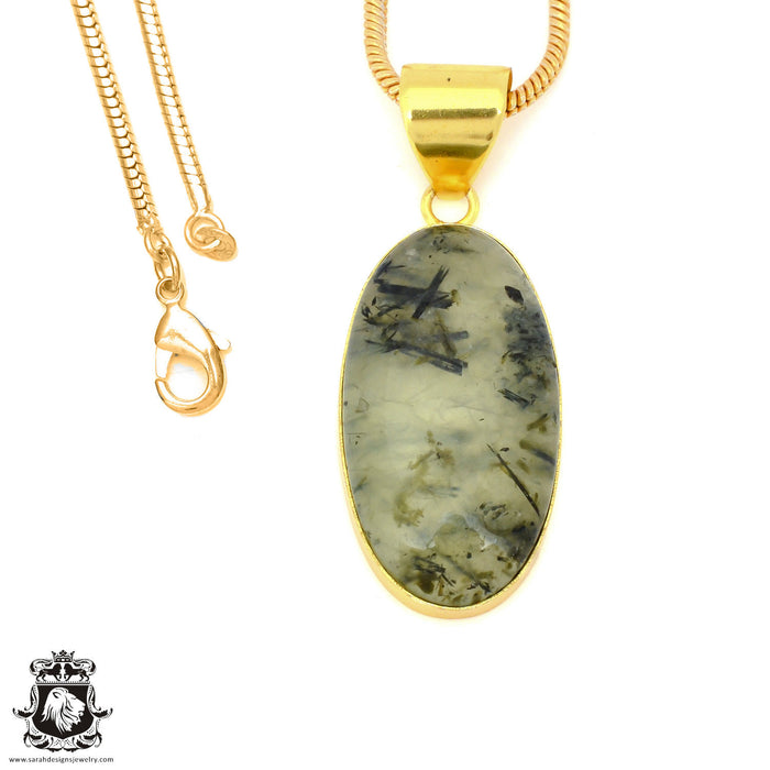 Prehnite 24K Gold Plated Pendant  GPH1463