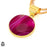 Pink Banded Agate 24K Gold Plated Pendant  GPH1791